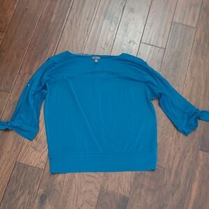 The Limited Teal Blouse with 3/4 Length  Open Sleeves size Large